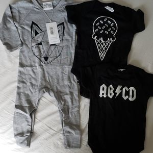 3 PIECE BUNDLE - 12 month onesies and romper